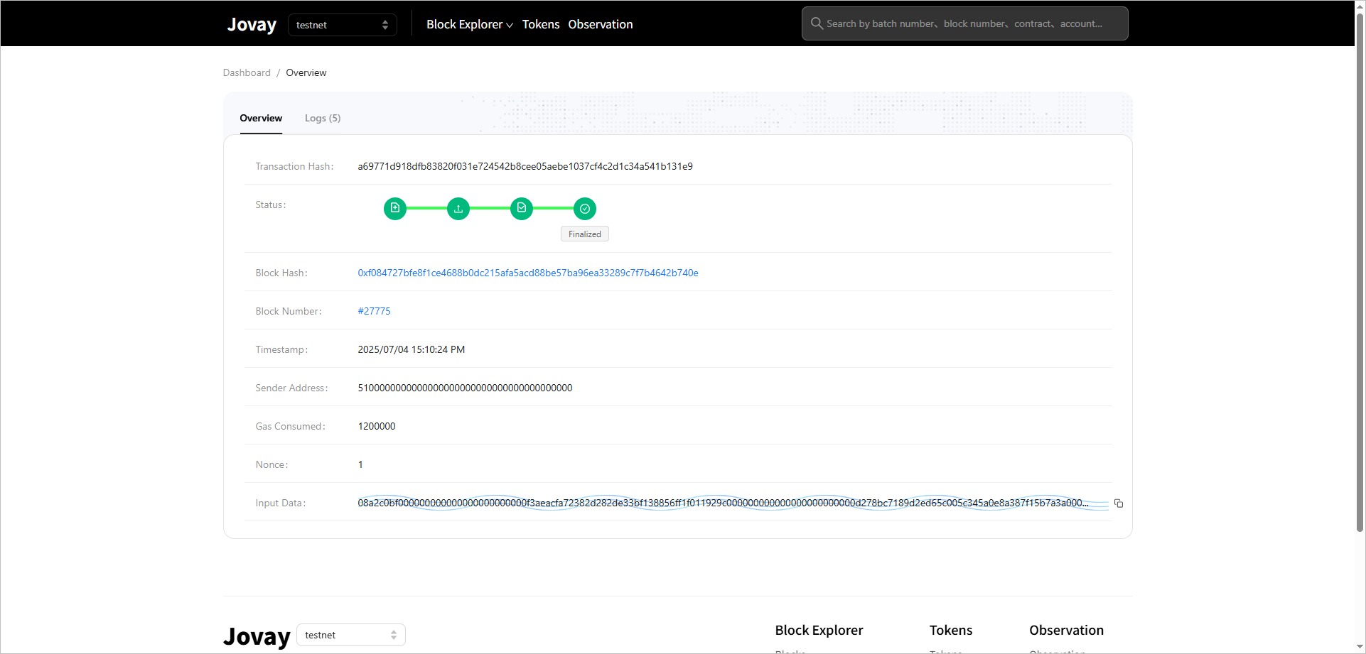 Blockchain Transaction Overview