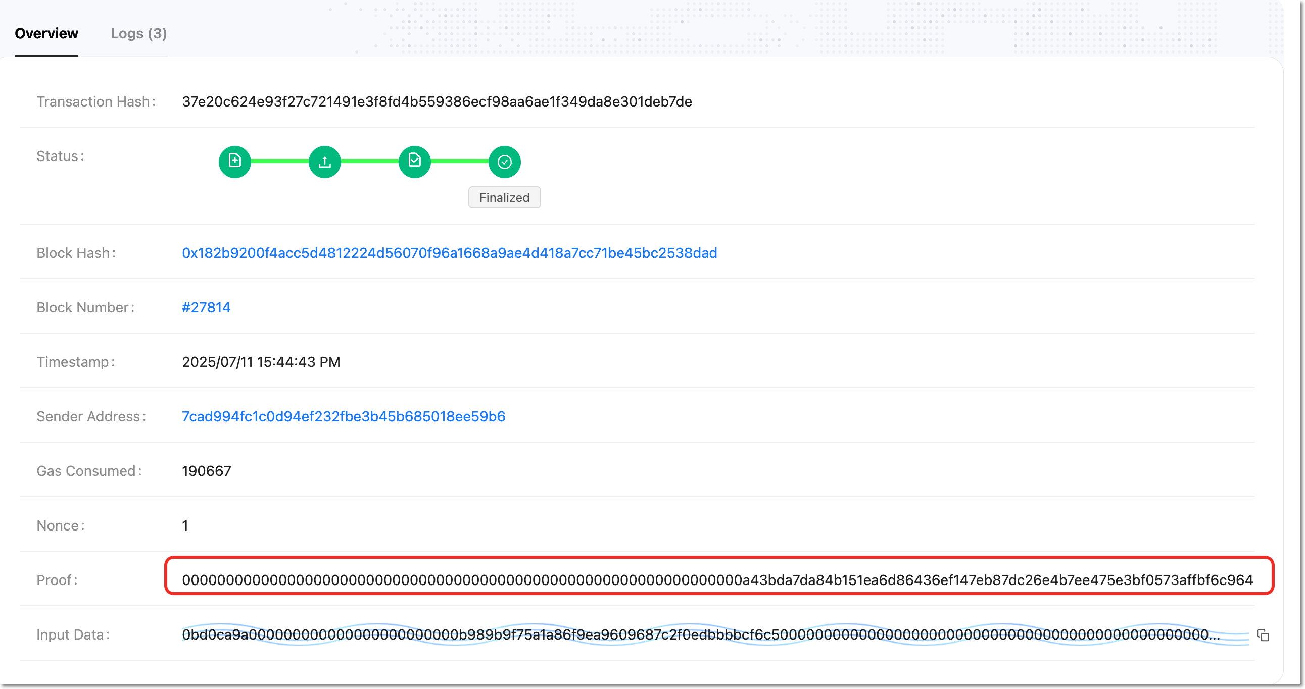 Proof of Your Withdraw