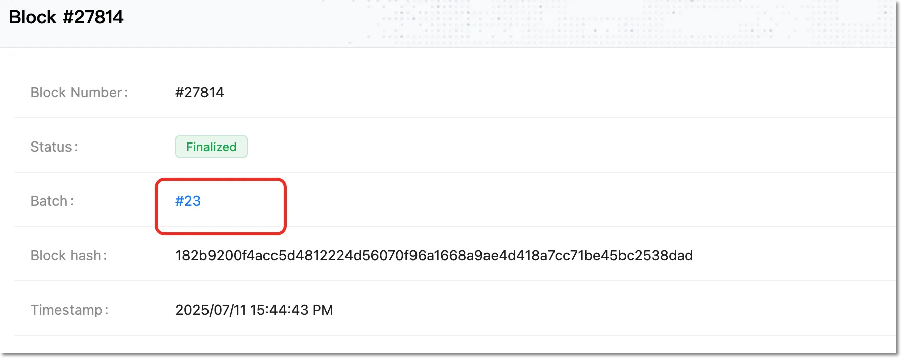 The Batch Index of Withdraw Transaction