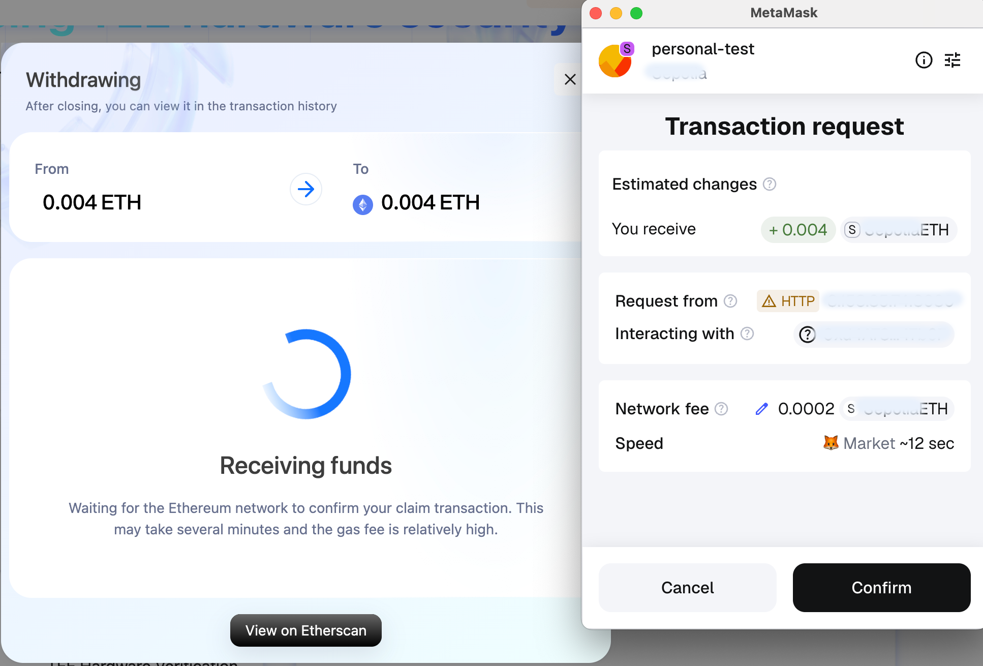 Claim Funds Popup