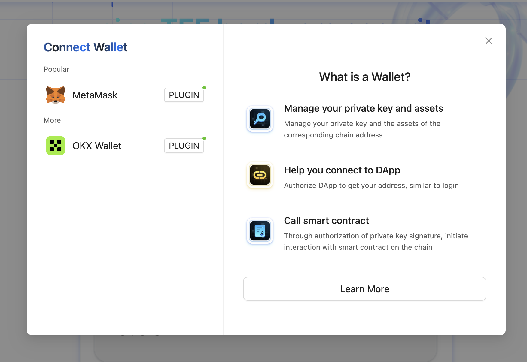 Select Wallet Popup