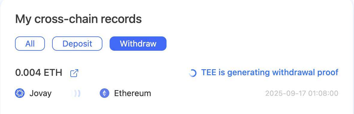 Withdraw Status Generating Proof