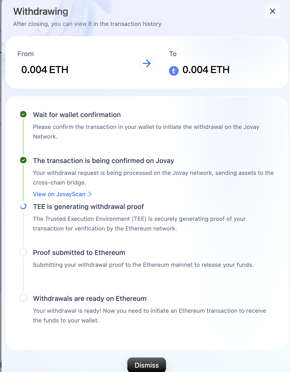 Withdraw Status Pending