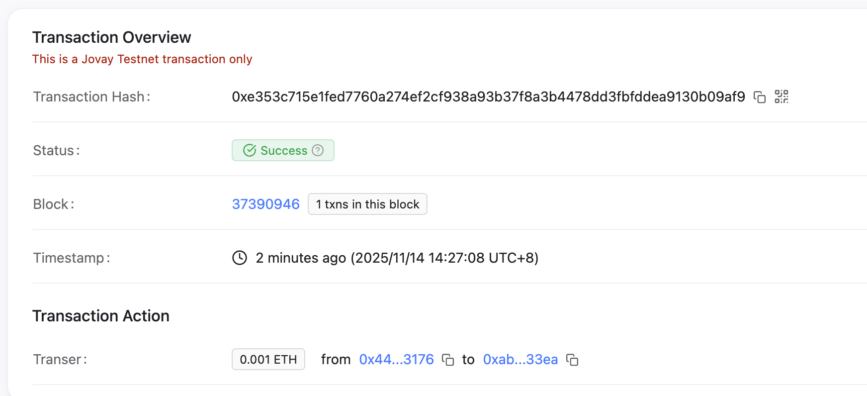 JOVAY AIRDROP EXPLORER